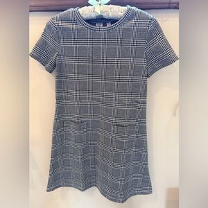 GAP KIDS Girls Large size 10 Black and White Plaid Shift Dress